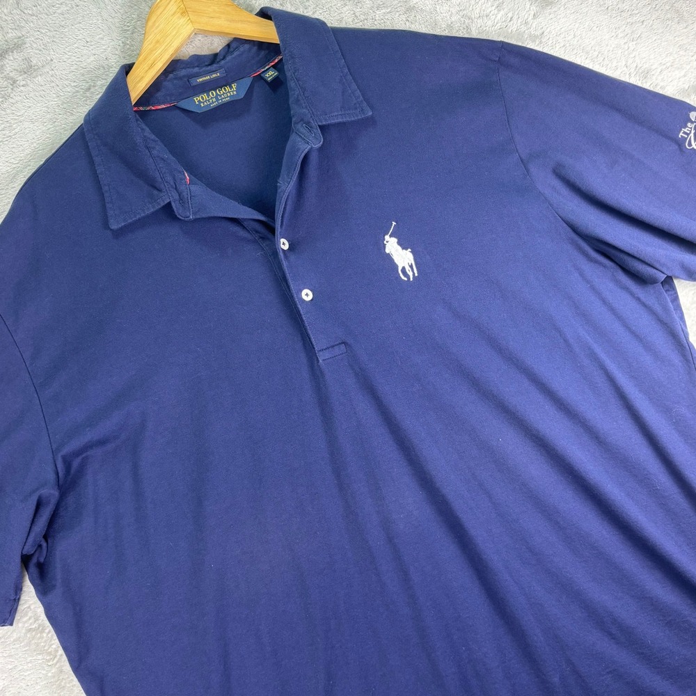 Polo Golf Ralph Lauren Men's XXL Navy Blue Big Pony Vtg Lisle Greenbrier Classic